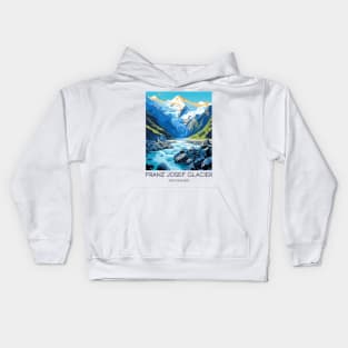 A Pop Art Travel Print of the Franz Josef Glacier - New Zealand Kids Hoodie